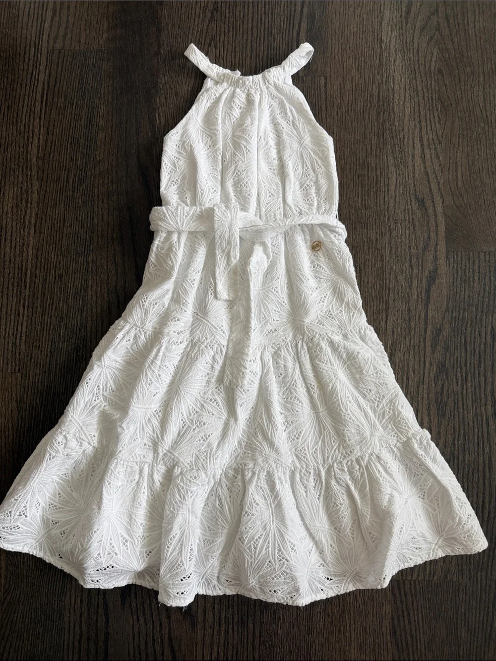Michael Kors Girls' White Eyelet Dress - size 5
